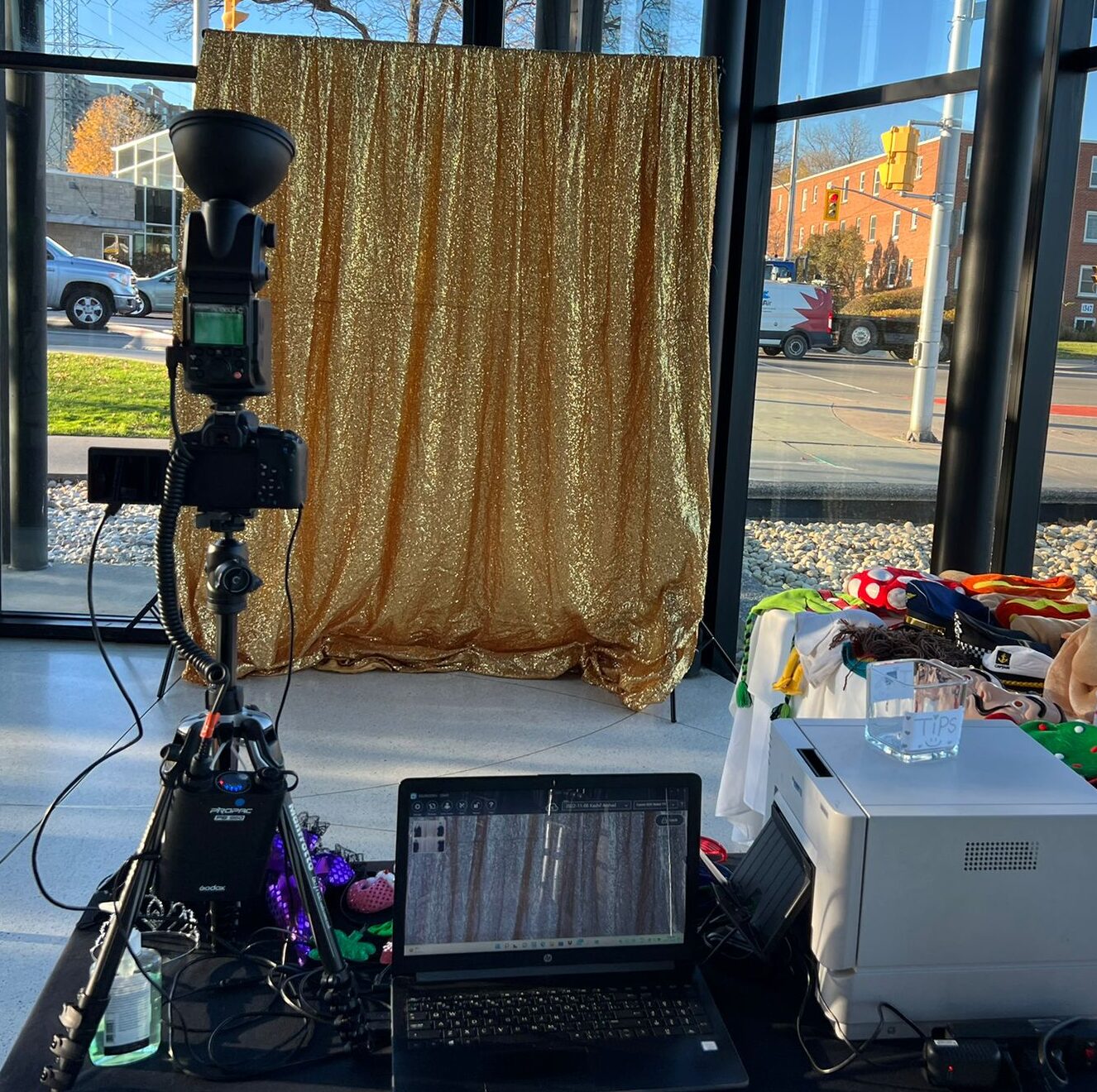 photo booth set up