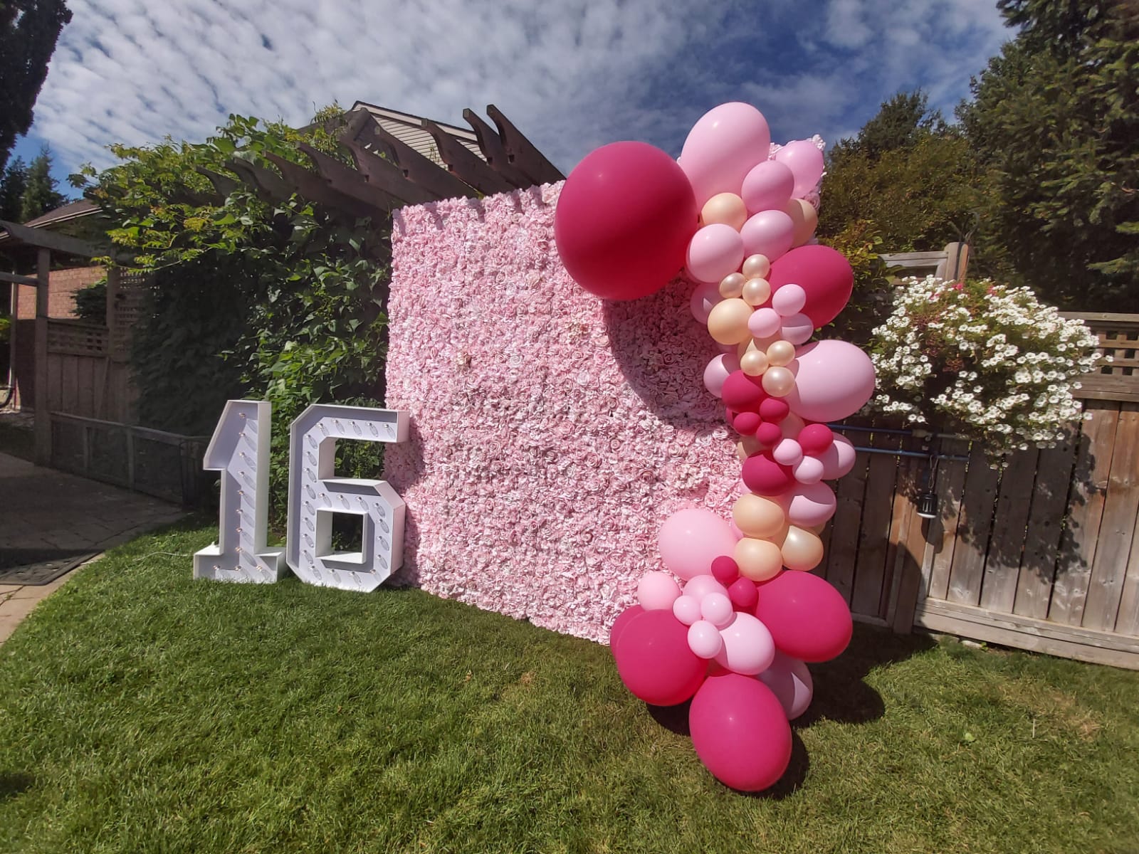 flower wall photo booth in Barrie